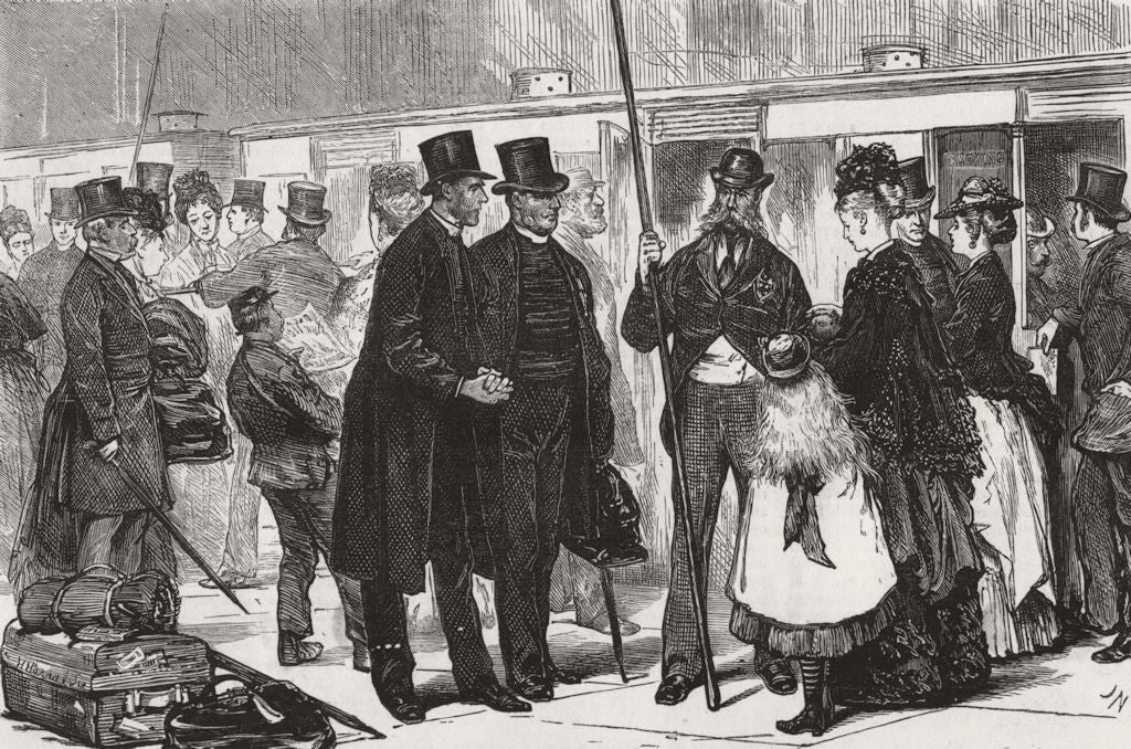 CHARING CROSS. Ancient pilgrimages. Pontigny 1874 old antique print picture